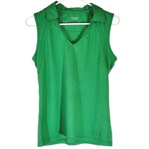1159 * Izod Cool FX Collared Sleeveless Top Green Size M